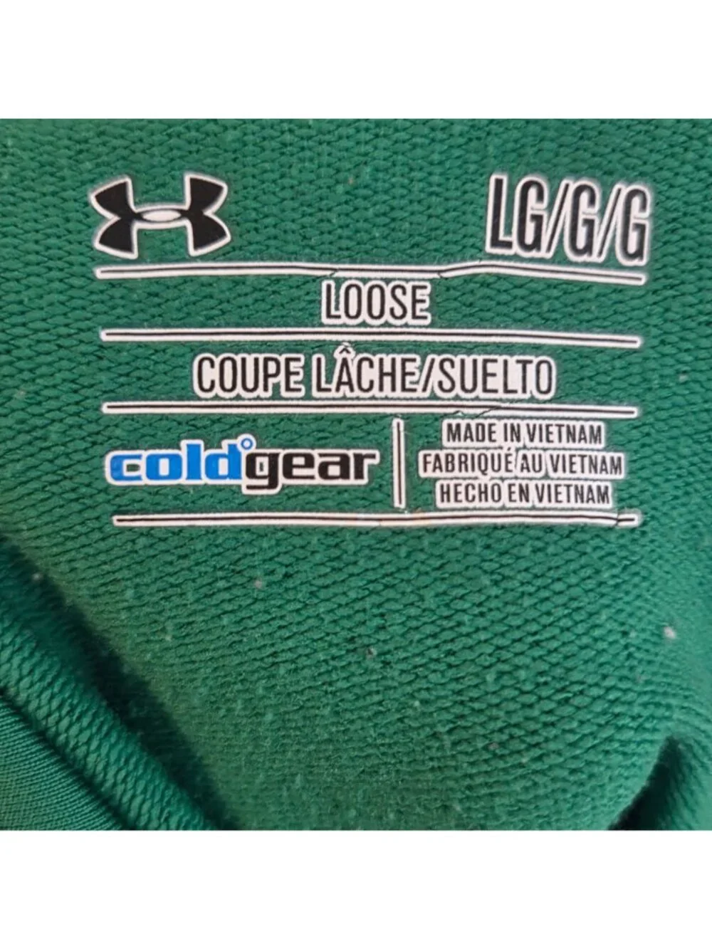 Under Armour Notre Dame Fighting Irish 1/4 Zip Pullover Green Size L - Picture 8 of 9